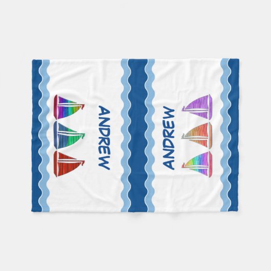 Koys Nautical Monogram Fleece Blanket (Voorkant (Horizontaal))