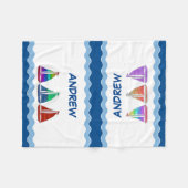 Koys Nautical Monogram Fleece Blanket Deken (Voorkant (Horizontaal))