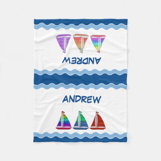 Koys Nautical Monogram Fleece Blanket Deken (Voorkant)