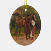 Kozak uit Oekraïne met weesmeisje Keramisch Ornament (Rechts)