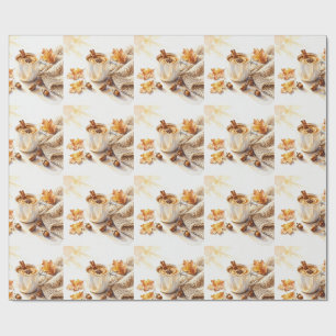 Kozige Herfstdagen Latte Waterverf Cadeaupapier
