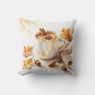 Kozige Herfstdagen Latte Waterverf Kussen