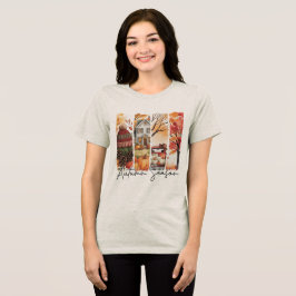 Kozige Herfstseizoen Penseelstreek Tri-Blend Shirt