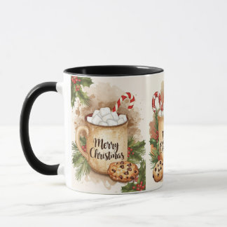 Kozige marshmallow vrolijk kerstfeest hulst festie mok