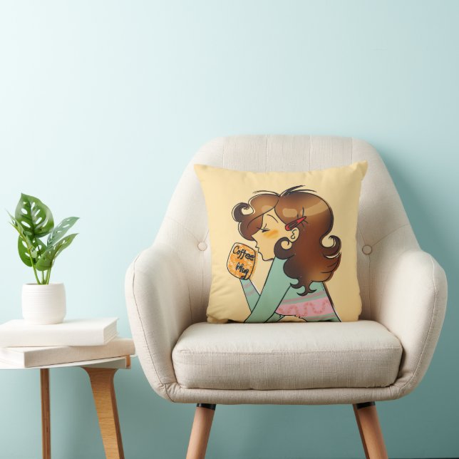 Kozige ochtend koffie mood kunst kussen (Stoel)