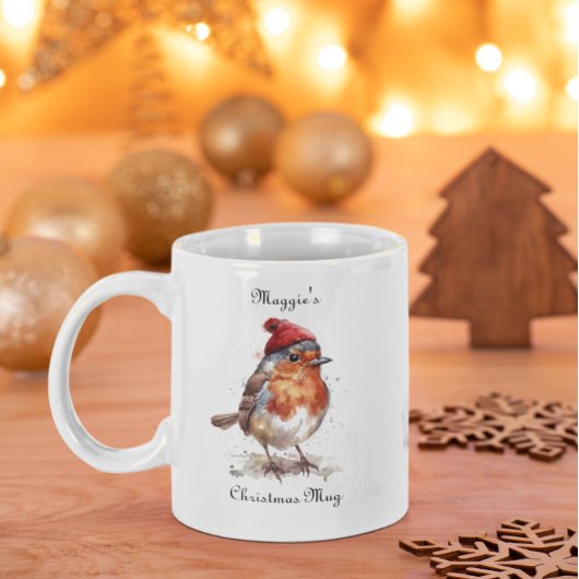 Kozige Robin Kerst Koffiemoment Tweekleurige Koffiemok