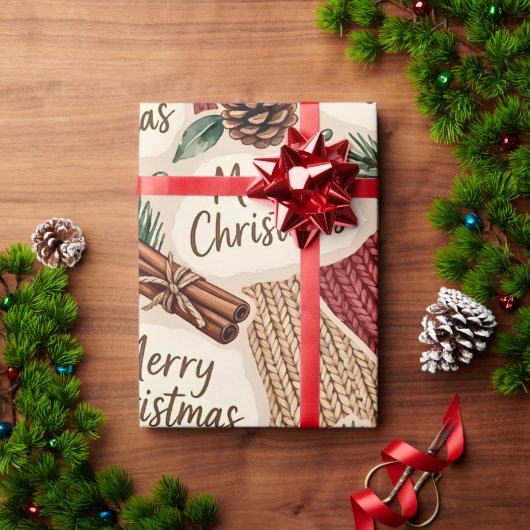 Kozige Rustieke Prettig Kerstmis Cadeaupapier (Feestdagen Geschenken)