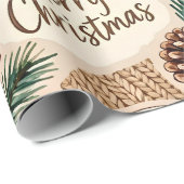 Kozige Rustieke Prettig Kerstmis Cadeaupapier (Rol Hoek)
