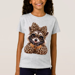Kozige Seizoen Herfst Luipaard Wasbeer Coquette He T-shirt
