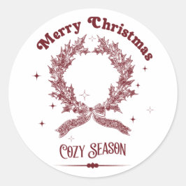 Kozige Seizoen Vintage Kerstmis Ronde Sticker