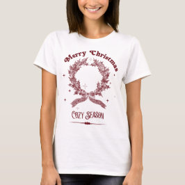 Kozige Seizoen Vintage Kerstmis T-shirt