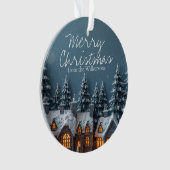 Kozige Winterdorp Aangepaste Naam Kerstmis Ornament (voorkant)