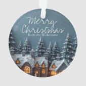 Kozige Winterdorp Aangepaste Naam Kerstmis Ornament (achterkant)