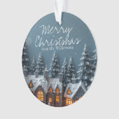 Kozige Winterdorp Aangepaste Naam Kerstmis Ornament (voorkant)