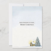 Kozige Winterdorp Waterverf Kerst Bedankkaart (Achterkant)
