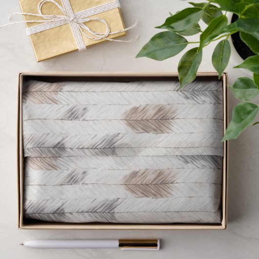 Kozijn Crème Veren Kerstmis Tissuepapier (Geschenk)