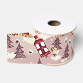 Kozijn Dorps Winter Inpakpapier Grosgrain Lint (Spoel)