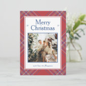 Kozijn Traditionele Geruite Kerstkaart (Staand voorkant)