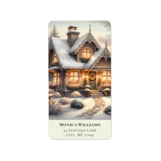 Kozijnlijke kerstcottage retouradres mailing etiket