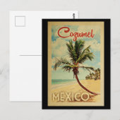 Kozumel Briefkaart Palm Tree Vintage Travel (Voorkant / Achterkant)