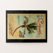 Kozumel Palm Tree Vintage Travel Legpuzzel (Horizontaal)