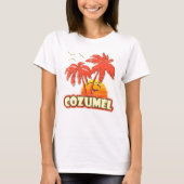 Kozumel Summer Palm Trees 80's Beach Sunset T-shirt (Voorkant)