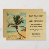 Kozumel Weddenschap Uitnodiging strandpalm (Voorkant / Achterkant)
