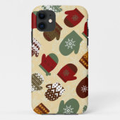 Kozy Kerstfeestdag winter Mittens iPhone Case (Achterkant)
