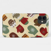 Kozy Kerstfeestdag winter Mittens iPhone Case (Achterkant (horizontaal))