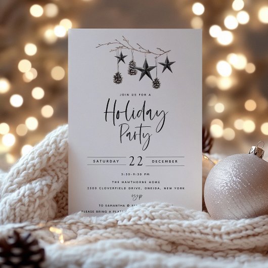Kozy Natuur Holiday Party Invitation Kaart