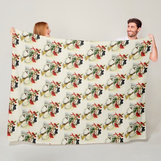 Kozy  Snowman Kerstfeest Fleece Deken (In situ)