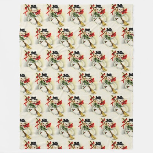 Kozy  Snowman Kerstfeest Fleece Deken (Voorkant)