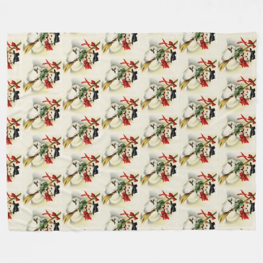 Kozy  Snowman Kerstfeest Fleece Deken (Voorkant (Horizontaal))