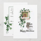 Kozy Vintage-kerstvivy - gedekt raam Feestdagenkaart (Voorkant / Achterkant)