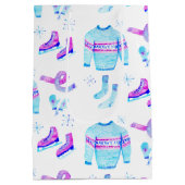 Kozy Winter versnelling Ice Skating Holiday Medium Cadeauzakje (Achterkant)