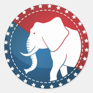 Kozzi-geïllustreerd-afbeelding-van-een-olifant-bad Ronde Sticker