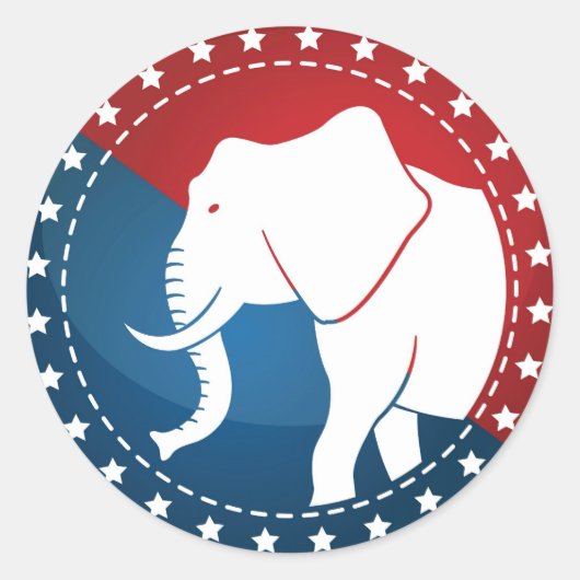 Kozzi-geïllustreerd-afbeelding-van-een-olifant-bad Ronde Sticker (Voorkant)