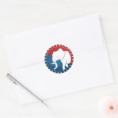 Kozzi-geïllustreerd-afbeelding-van-een-olifant-bad Ronde Sticker (Envelop)