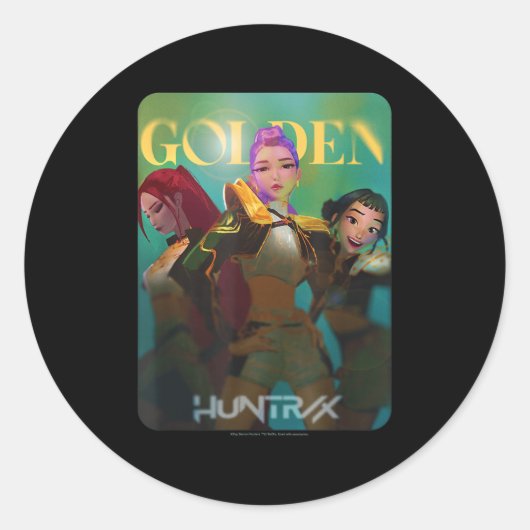 Kp Demon Hunters Halloween Huntrix Golden Photocar Ronde Sticker (Voorkant)