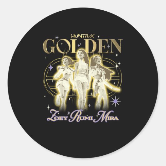 Kp Demon Hunters Halloween Huntrix Golden Trio Ste Ronde Sticker (Voorkant)