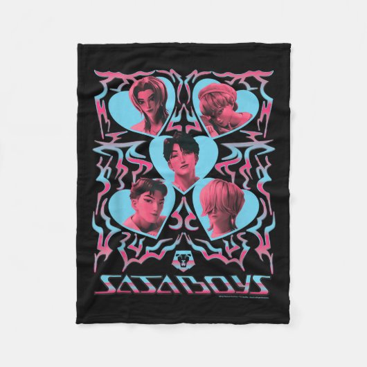 Kp Demon Hunters Halloween Saja Boys Heart Shapes  Fleece Deken (Voorkant)