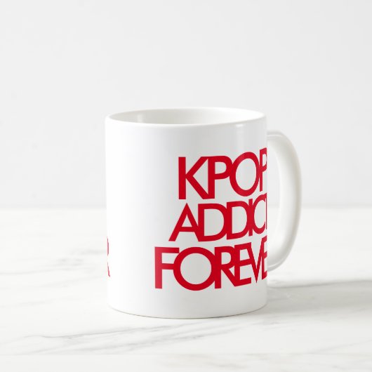 Kpop Addict Forever | Muziek ventilatorrood Koffiemok (Voorkant rechts)