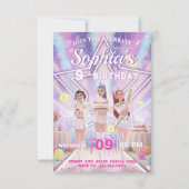 KPOP Birthday, Color the back! Invitation Kaart (Voorkant)