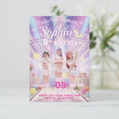 KPOP Birthday, Color the back! Invitation Kaart (Staand voorkant)