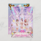 KPOP Birthday, Color the back! Invitation Kaart (Voorkant / Achterkant)