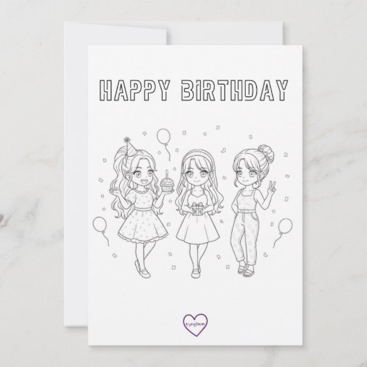 KPOP Birthday, Color the back! Kaart (Achterkant)
