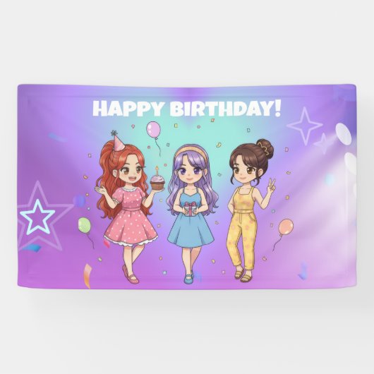 KPOP Birthday Spandoek (Horizontaal)