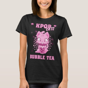 Kpop Cats En Bubble Tea Koreaans Hart Liefde K Pop T-shirt