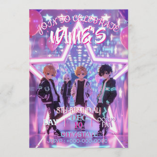 KPOP Demon Hunters Inspired Invitation Kaart