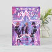 KPOP-demonenjagers geïnspireerde uitnodiging (Staand voorkant)